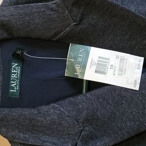 NWT Size 10 Ralph Lauren Blazer Jean like Navy Blue Retail $195
